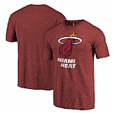 Men's Miami Heat Distressed Team Logo Wine T-Shirt FengYun,baseball caps,new era cap wholesale,wholesale hats